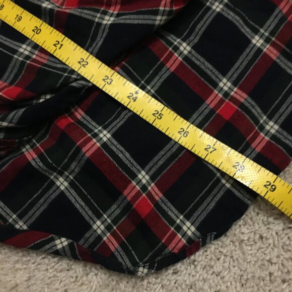 100% Cotton Plaid Button Down Twist Hem Droptail Shirt - Picture 14 of 15